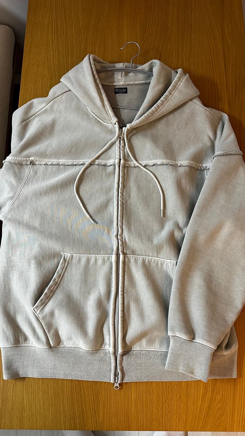 헤리티지플로스 PIGMENT ZIP-UP Hoodie 라이트그레이 상품이미지1