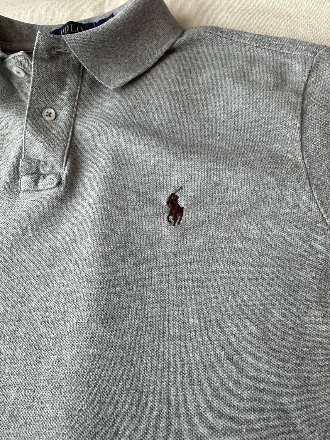 폴로 랄프로렌 반팔 카라티 그레이 커스텀핏 M 상품이미지4