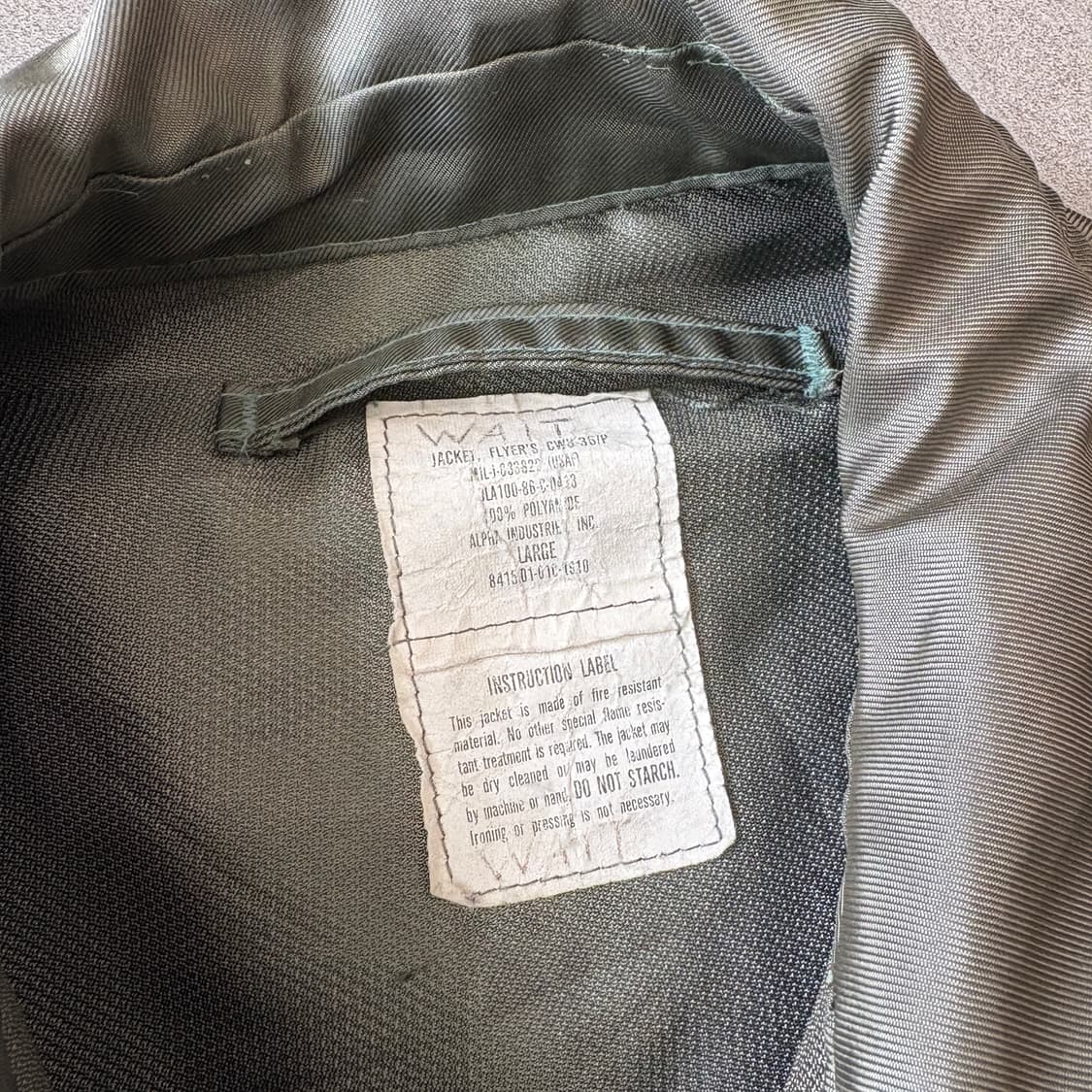 80년대 생산 미 공군 플라이트 CWU-36 자켓 상품이미지3
