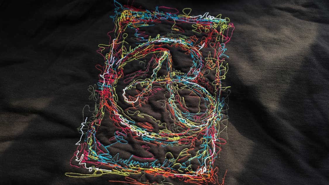 새상품) 앤더슨벨 레인보우 엠브로더리 후디  XL 판매 합니다. 상품이미지5