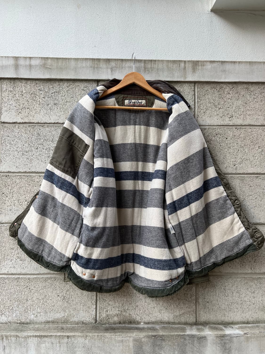 1980/90s BLUE ONE CORDUROY 가죽코듀로이헌팅자켓 상품이미지3