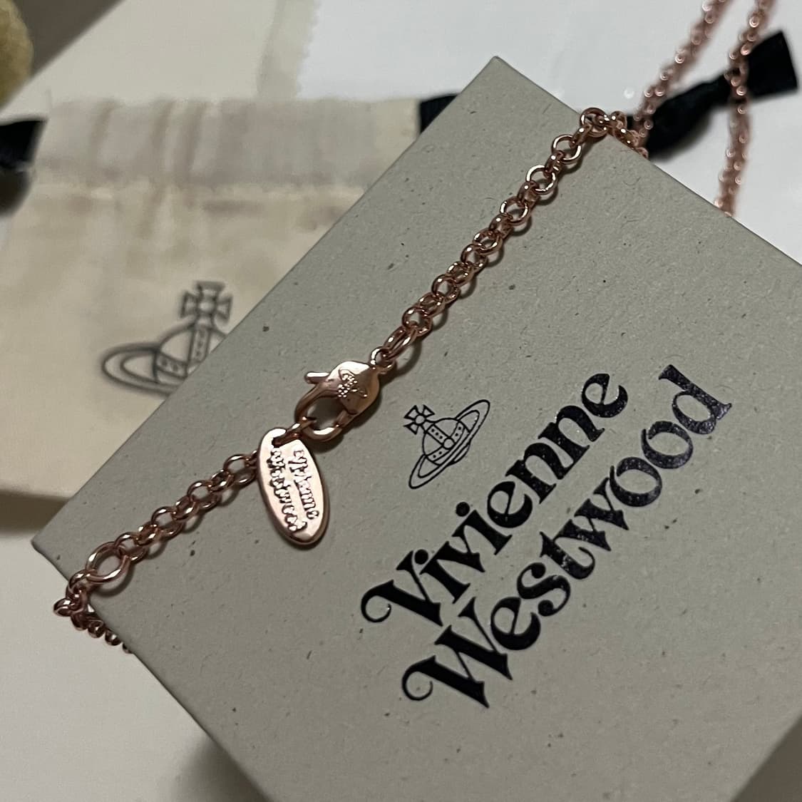 비비안웨스트우드 뉴 타이니 orb 목걸이 로즈골드 풀박스 상품이미지6