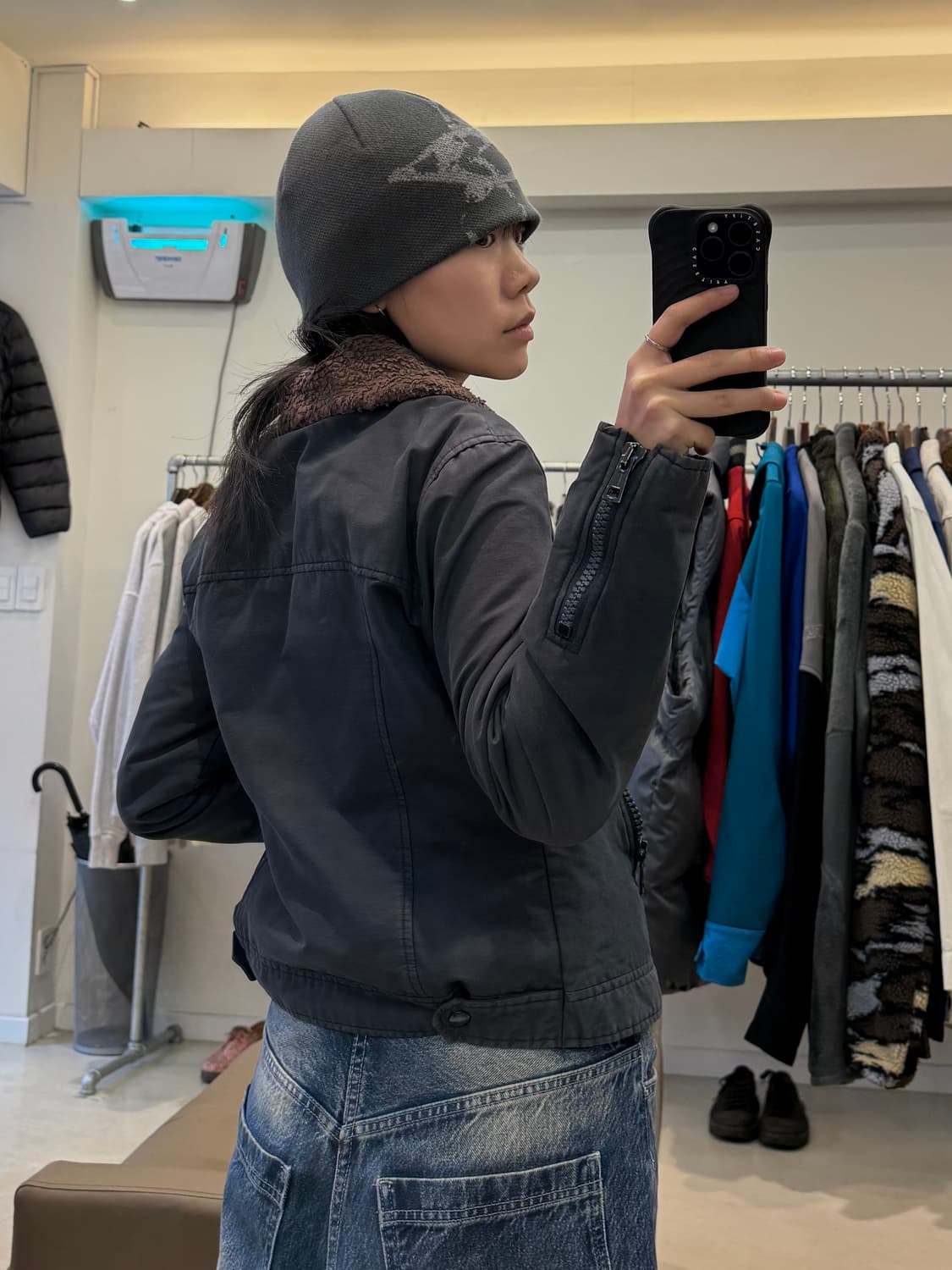 아페쎄 사선 집업 바이커 자켓 상품이미지7