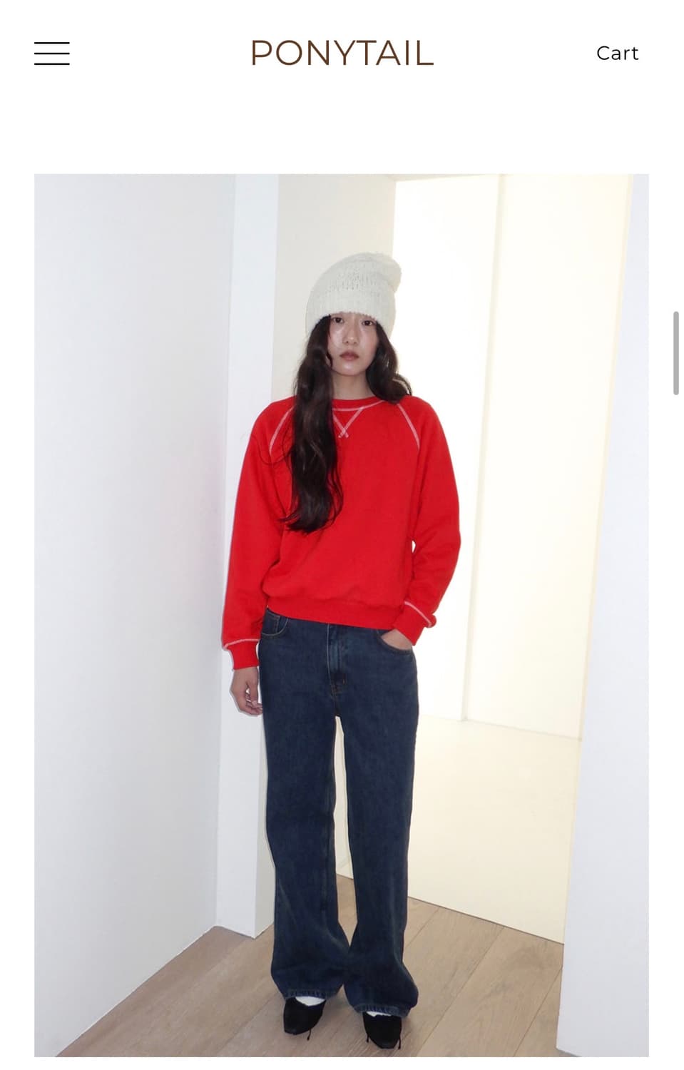 포니테일 PONYTAIL 뉴벨라 루즈핏진(XS) 상품이미지2