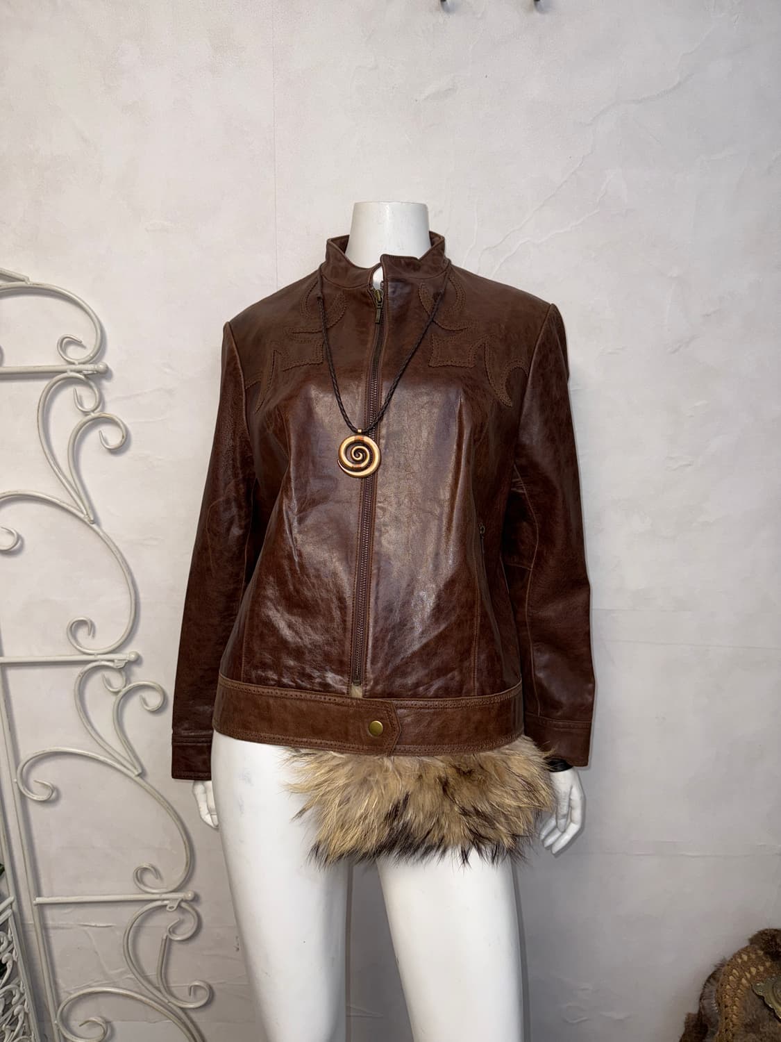 Aging brown lamb skin western zipup jk 상품이미지4