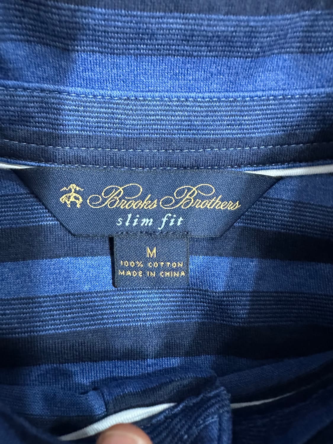 브룩스브라더스 슬림핏 스트라이프 반팔 카라티 M 새제품 상품이미지6