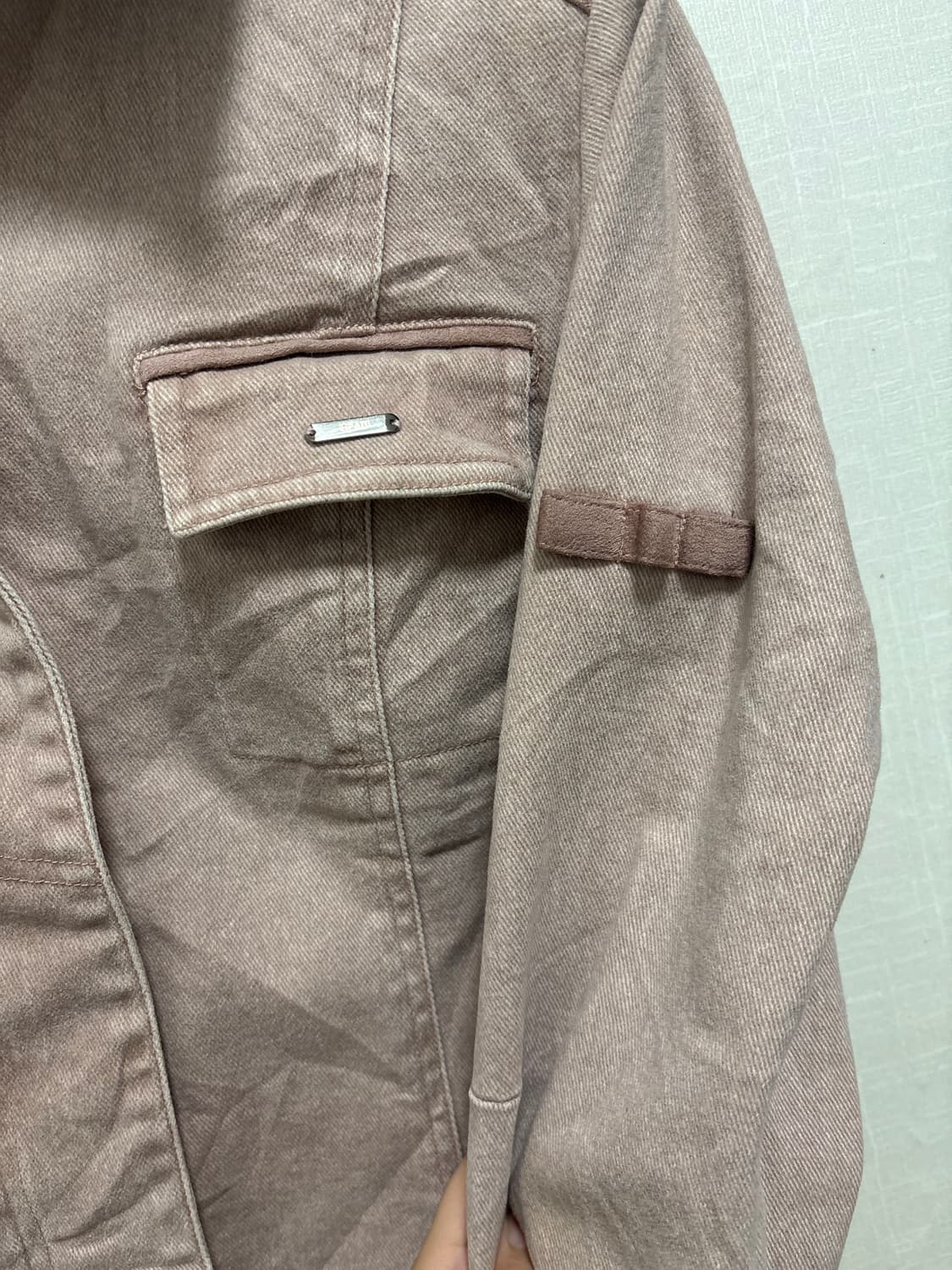 빈티지) 그런지 뮤트 핑크 데님 스타일 자켓 상품이미지4