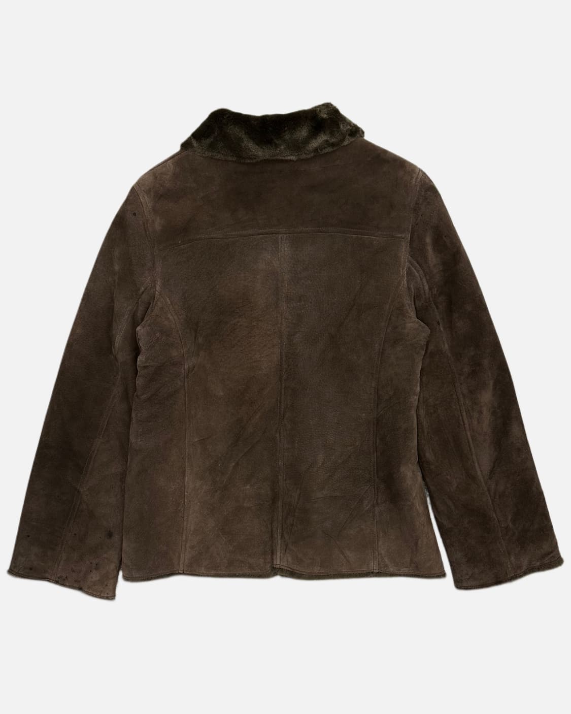 brown suede leather shearling jacket 상품이미지5