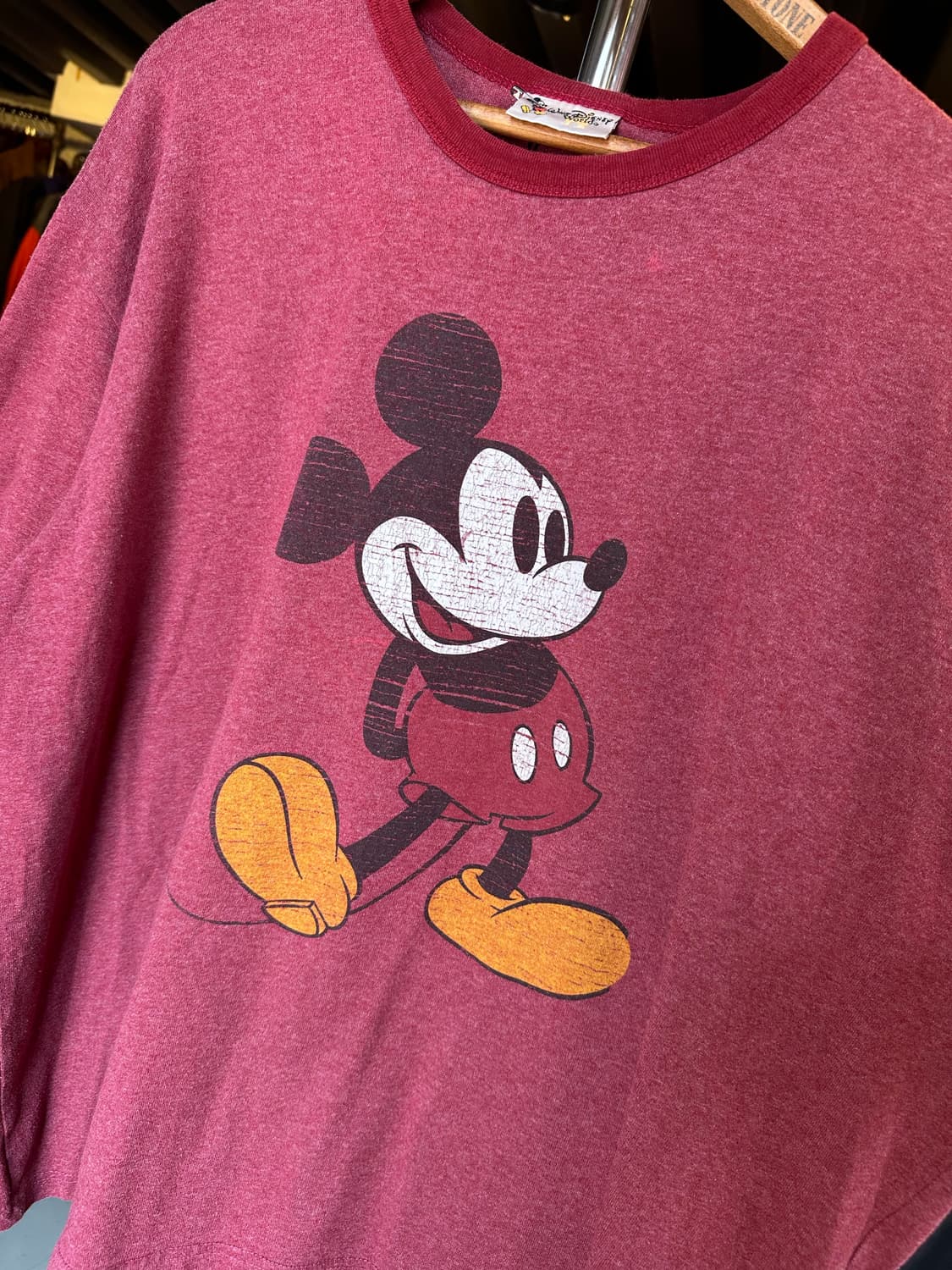 디즈니 미키마우스 프린팅 링거 티셔츠 상품이미지3