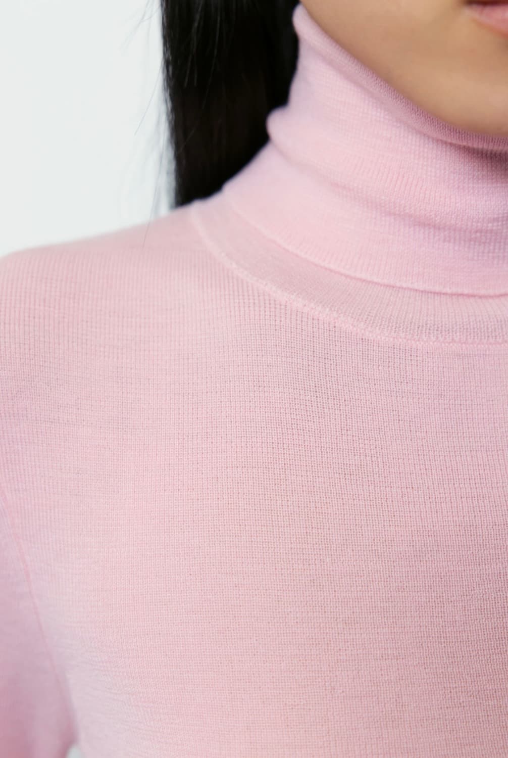 오르 메리노울 폴라 핑크 니트 상품이미지5