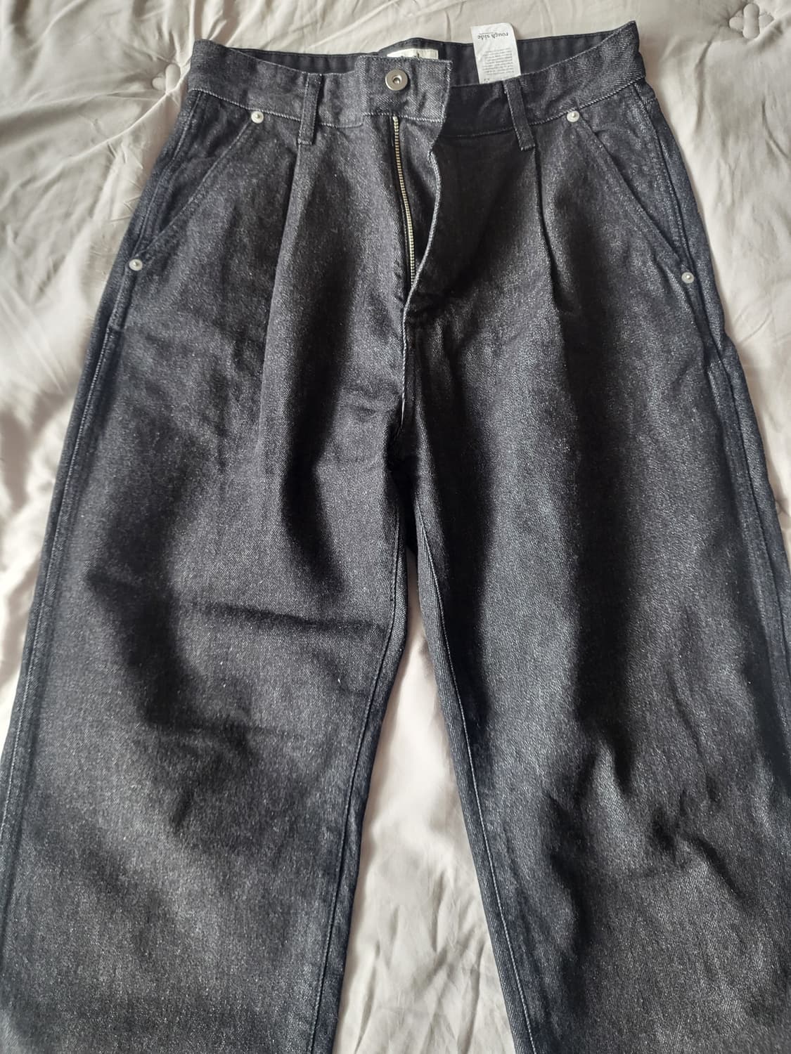 [1] 러프사이드 드레이프 데님 블랙 상품이미지2