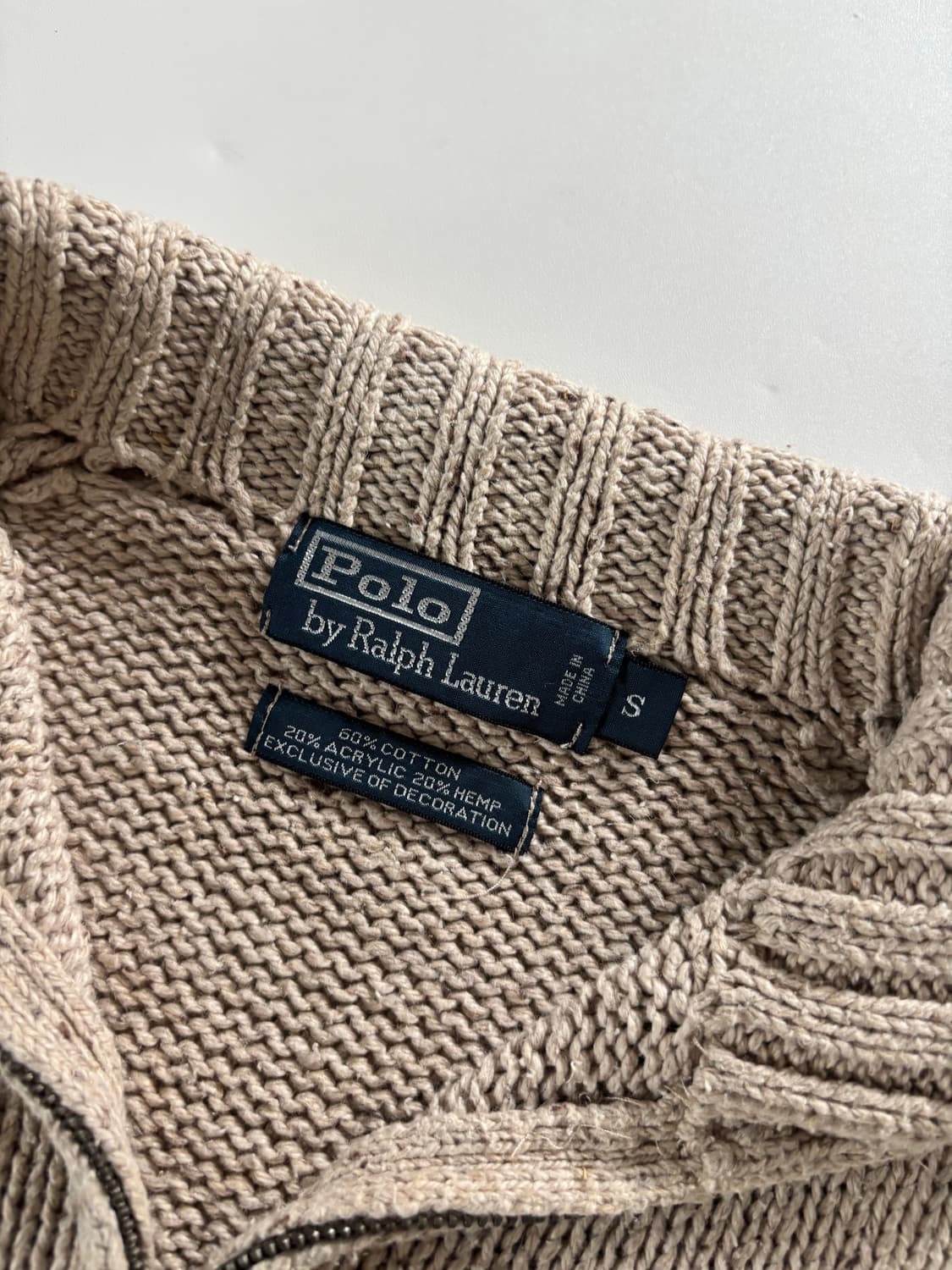 Polo 폴로 랄프로렌 베이지 컬러 엘보우 패치 혼방 니트 상품이미지6