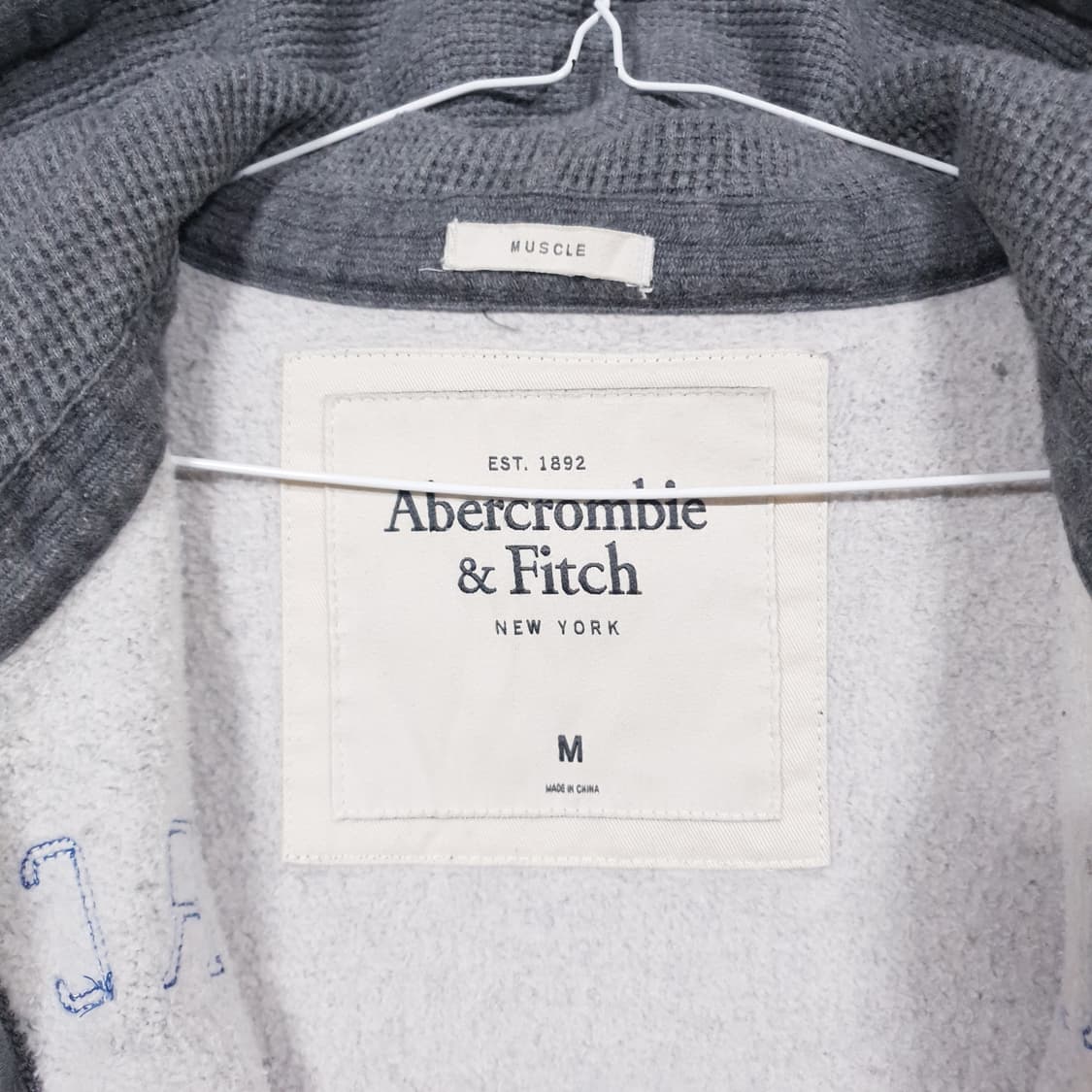 M) 아베크롬비 대장급 희귀 센터 로고 후드집업 회파 블루 그레이 챠콜 상품이미지7