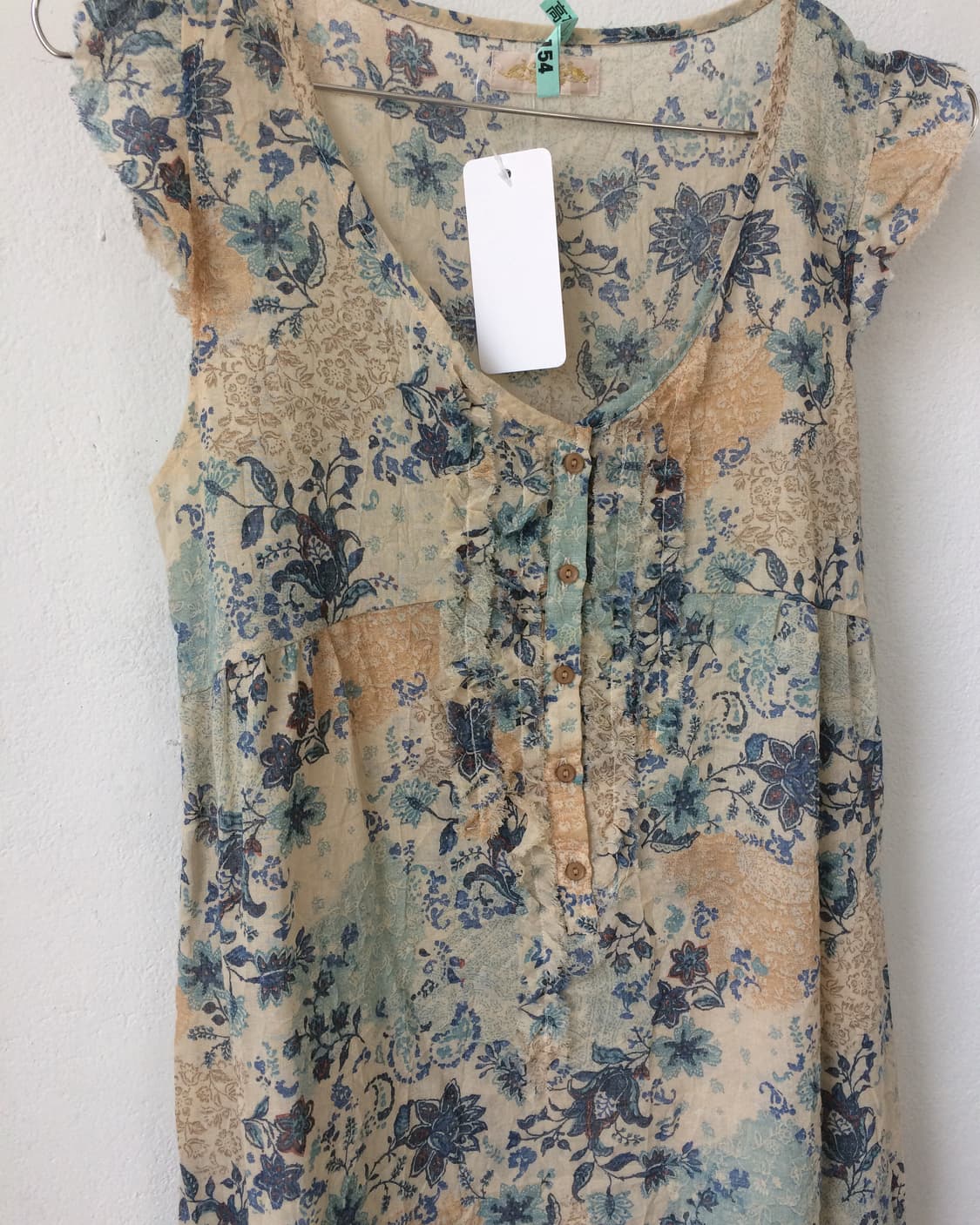 Pattern button up frill sleeveless 상품이미지4