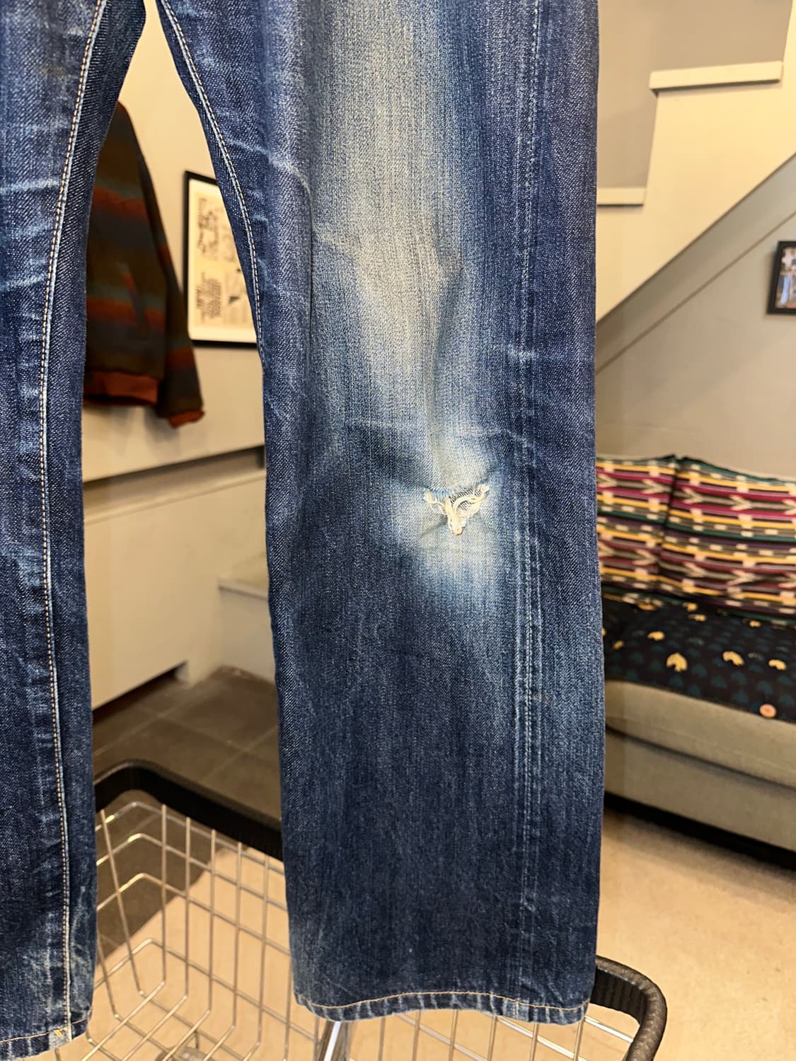 Denime Selvedge destroyed denim pants 상품이미지7