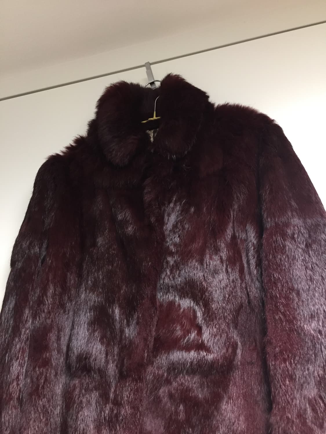 burgundy rabbit fur jacket 상품이미지1