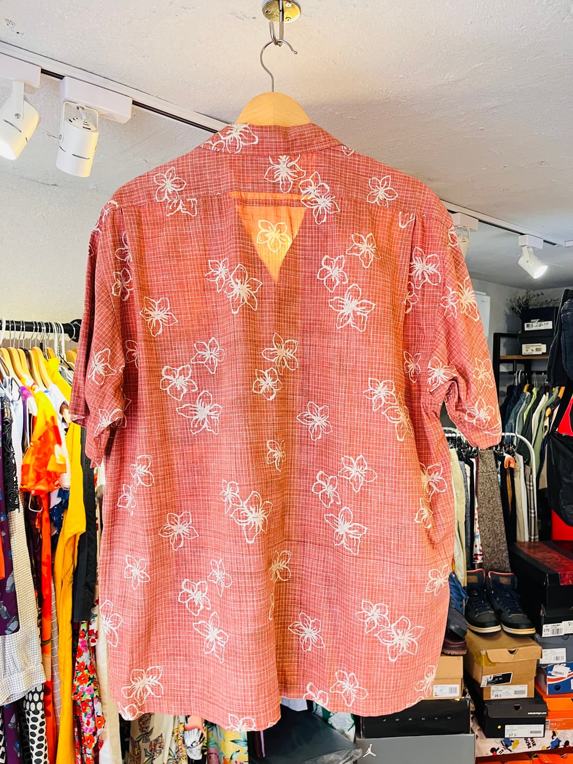 챕스 랄프로렌 립스탑 플로럴 오픈카라 반팔 셔츠 (일본제) 상품이미지3