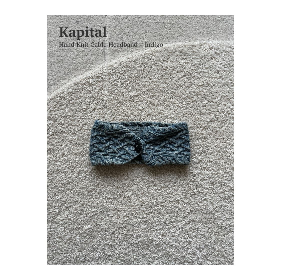 캐피탈 핸드니트 케이블 헤어밴드 인디고  상품이미지1
