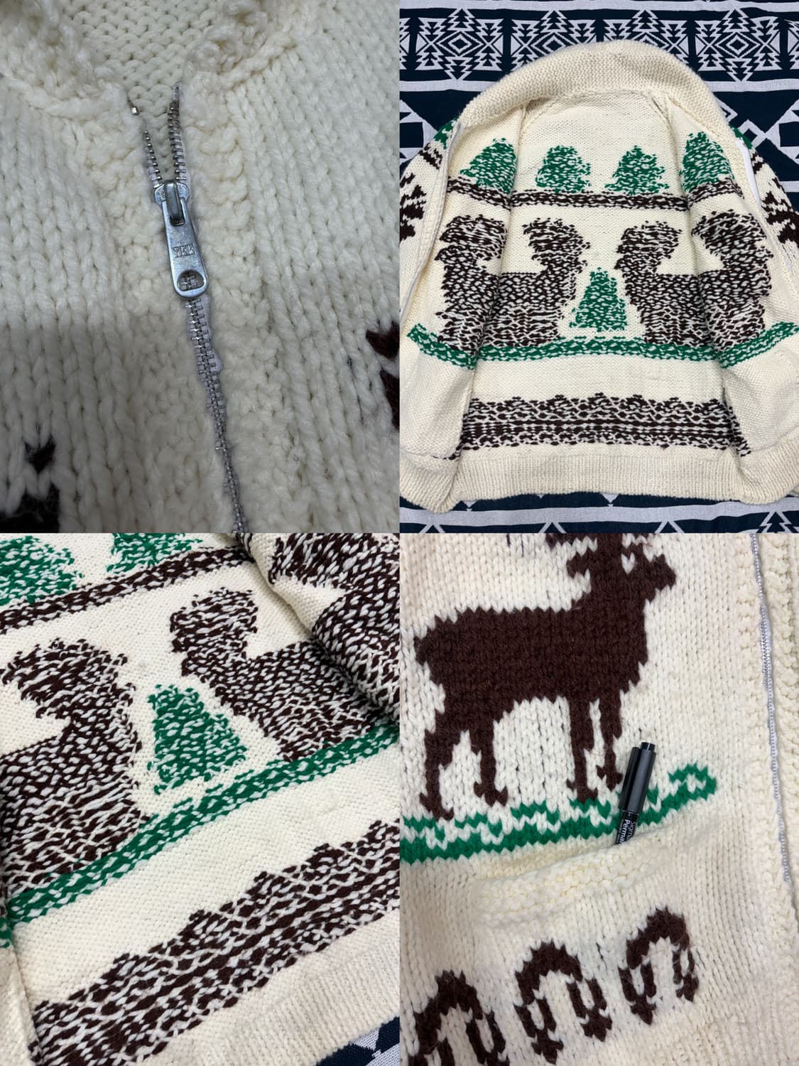 Cowichan (canadian sweater) XXL 사슴 코위찬 상품이미지9