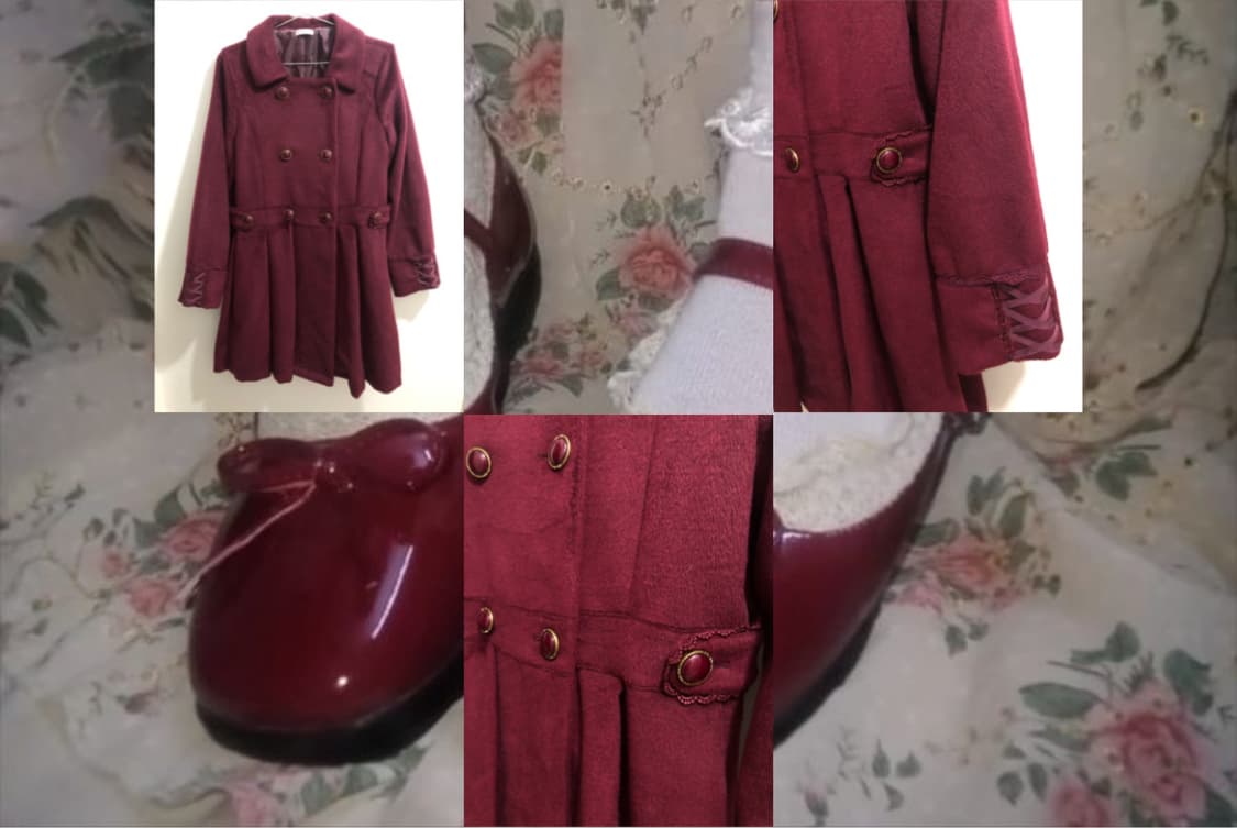 엑시즈팜 버건디 코트 일본빈티지 상품이미지2