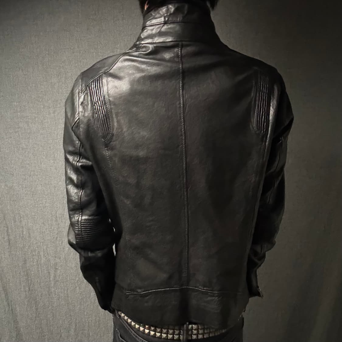 high neck ltaly lamb skin jacket 상품이미지6