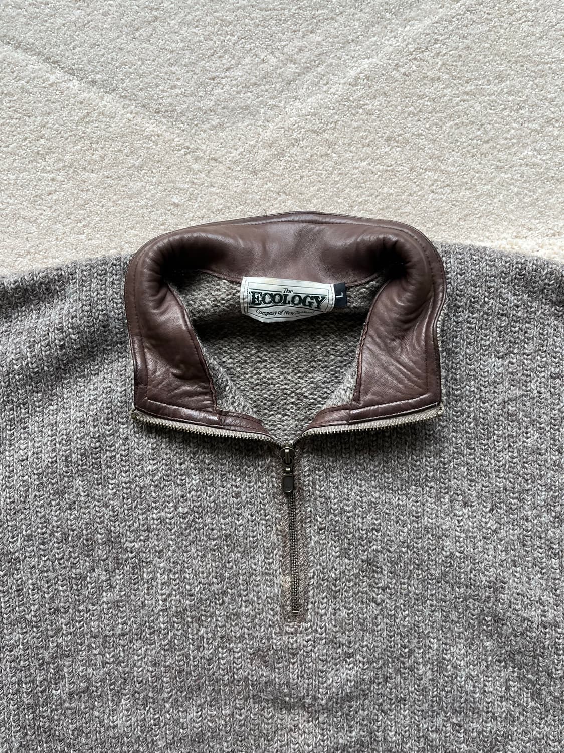 The Ecology 뉴질랜드 울 레더 하프집업 (105) 상품이미지3
