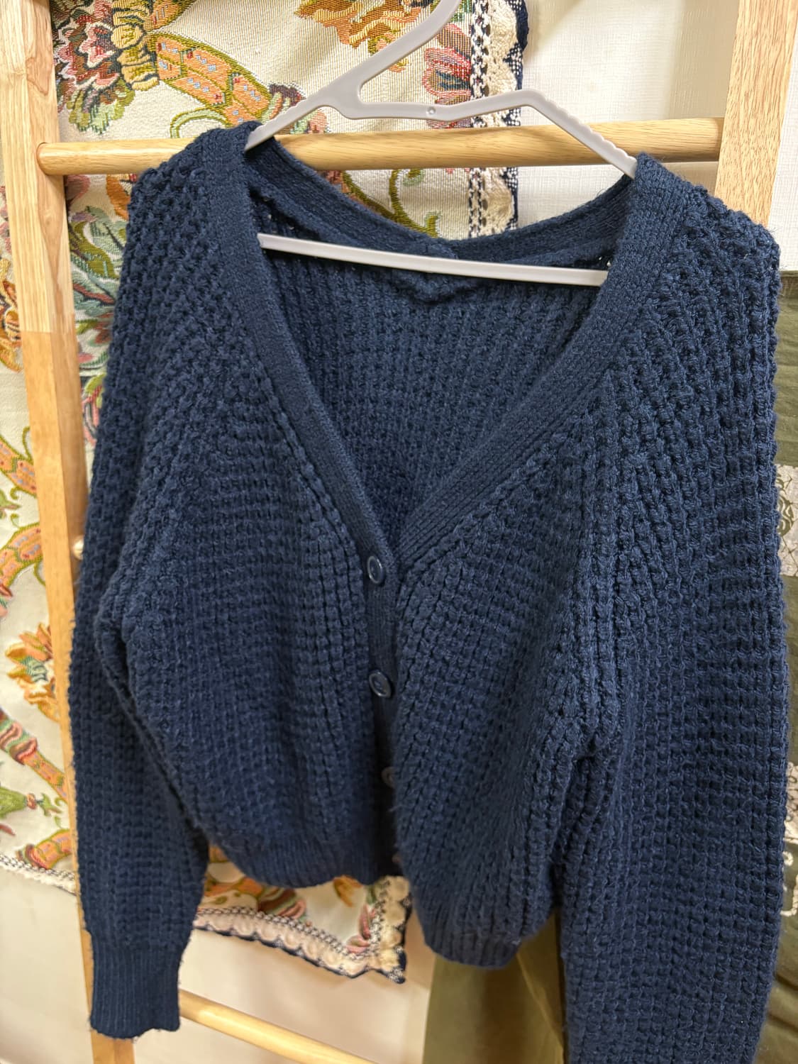 모리 하구미 네이비 니트 가디건  상품이미지2