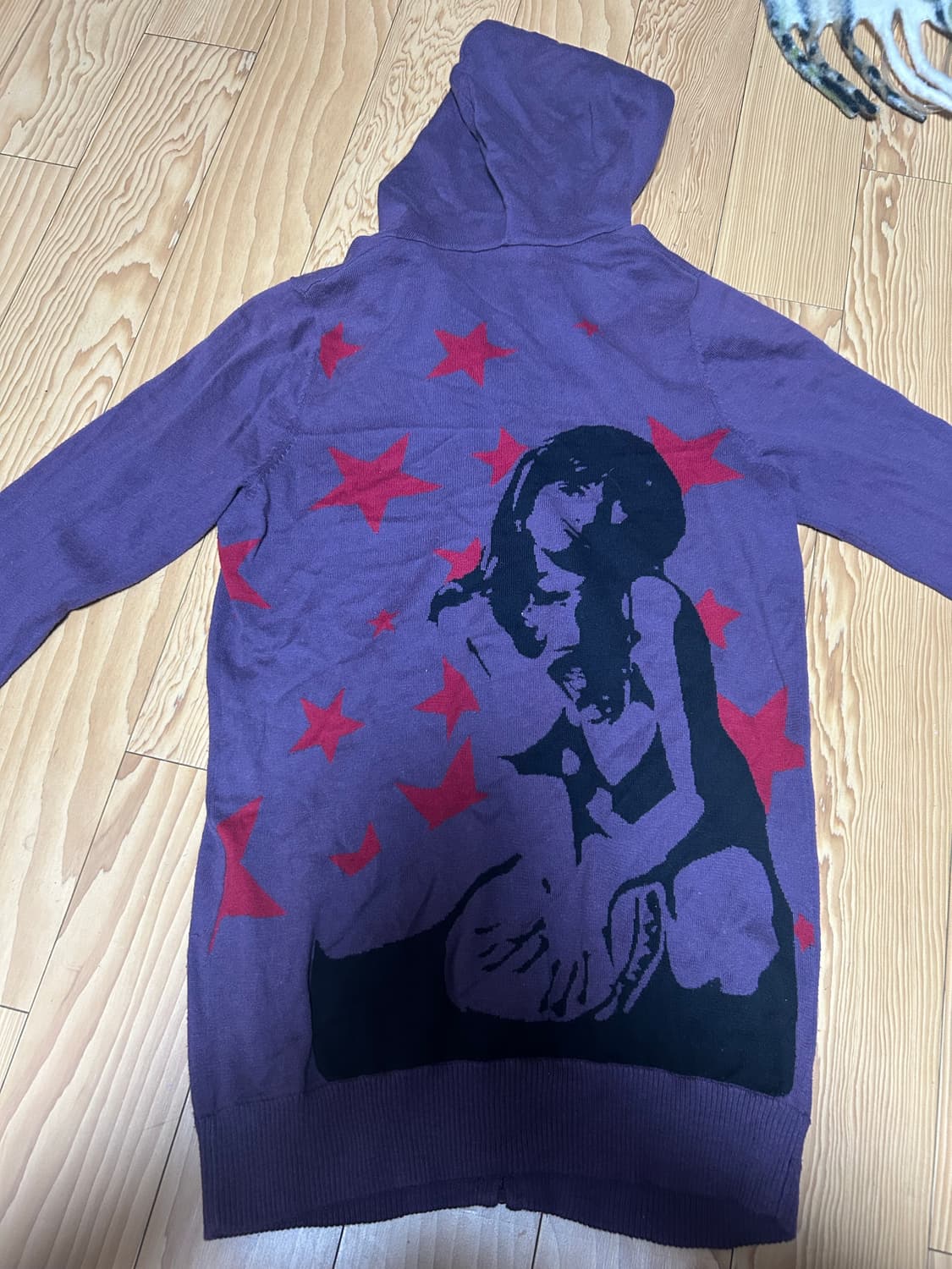 히스테릭글래머 걸 프린팅 얇은 니트 후집 상품이미지1