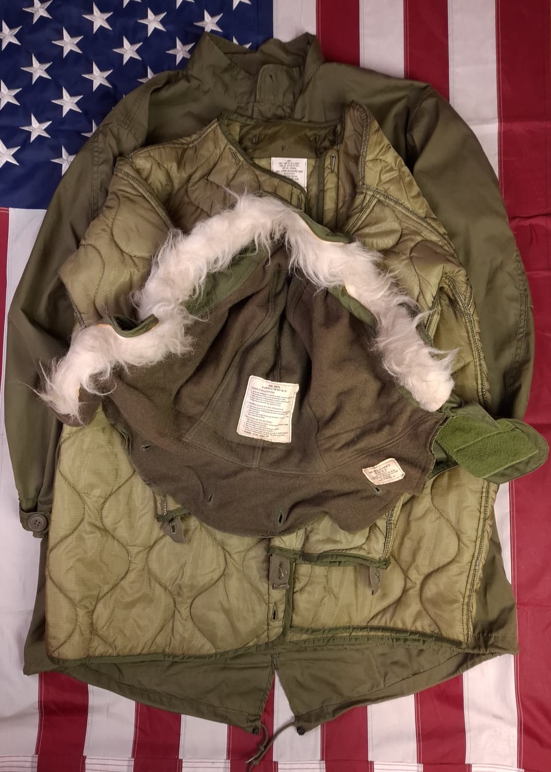 새제품 오리지날 미군 M-65피쉬테일 개파카 스몰 풀셋트 상품이미지1