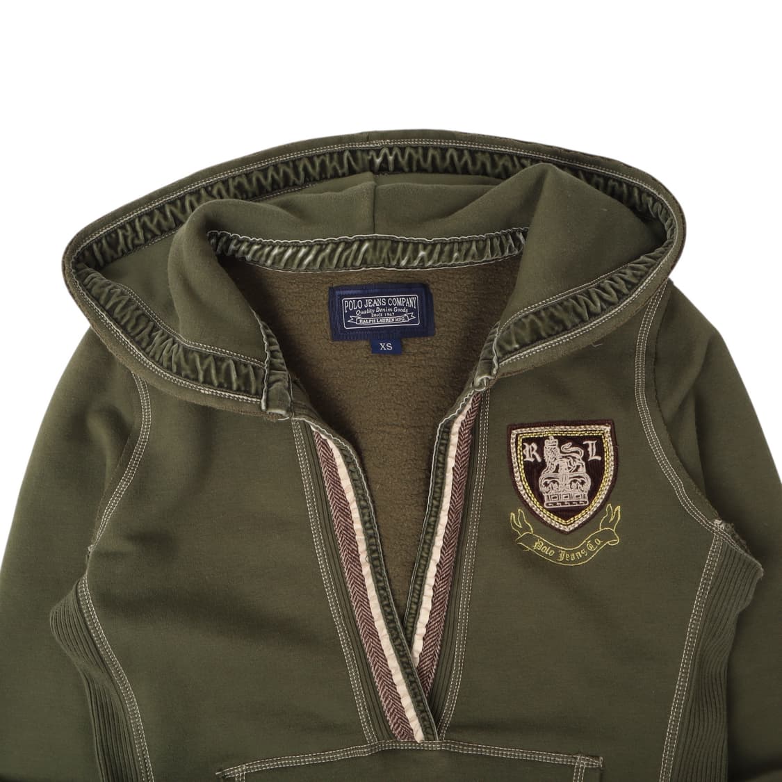 폴로진스 카키 rl 패치 후드티 상품이미지2