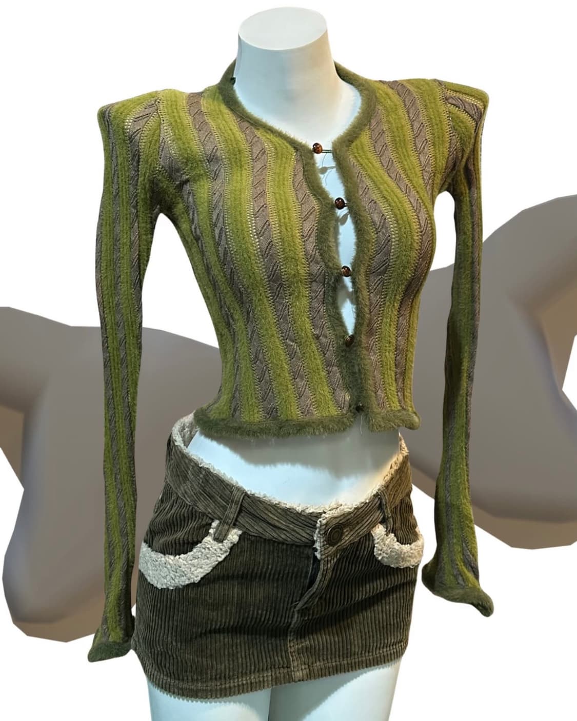 Vtg 퍼 가디건 상품이미지2