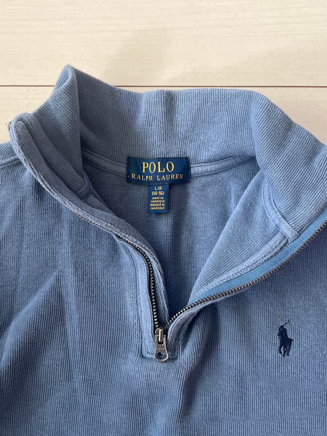 폴로 랄프로렌 블루 여성 하프집업 긴팔티 상품이미지2