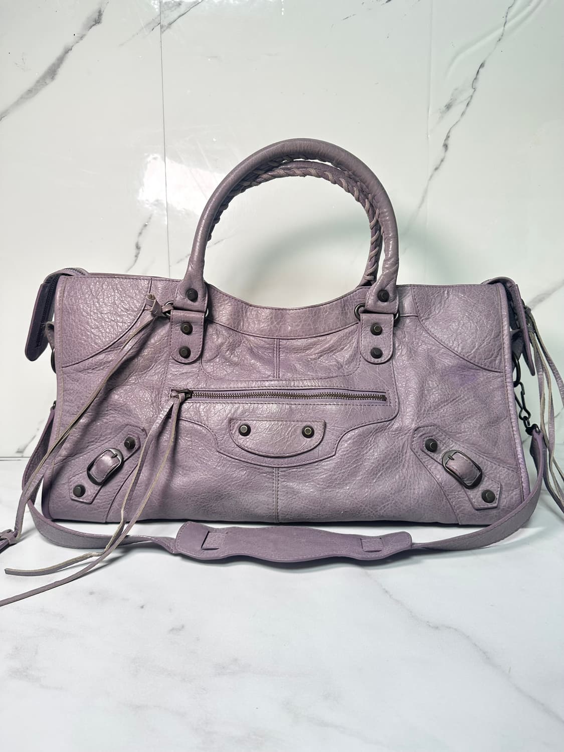 [A 정품] 발렌시아가 시티 모터백 파트타임 연보라 상품이미지1