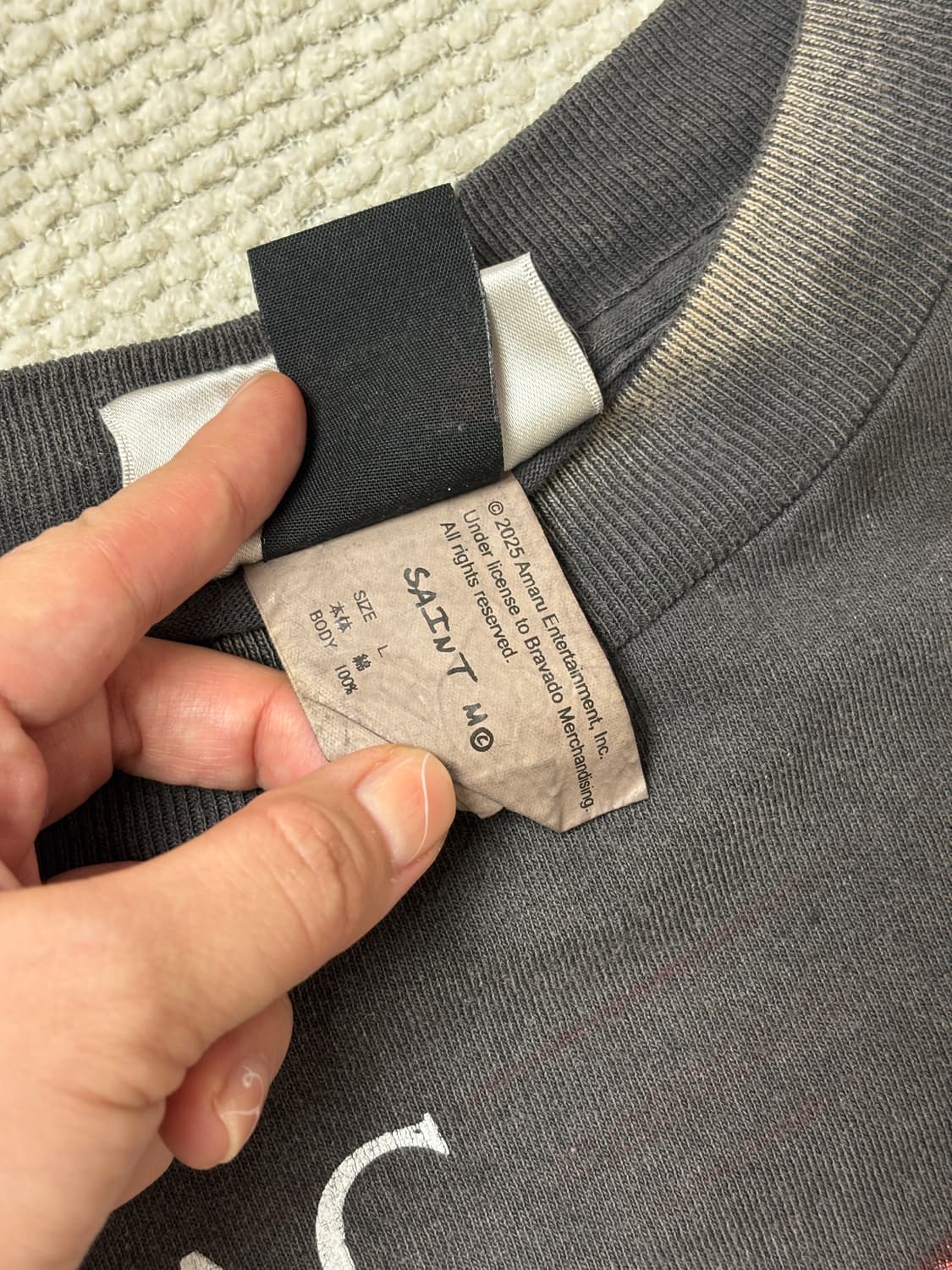 세인트 미카엘 x 투팍 숏슬리브 티셔츠 블랙 - 25SS 상품이미지3