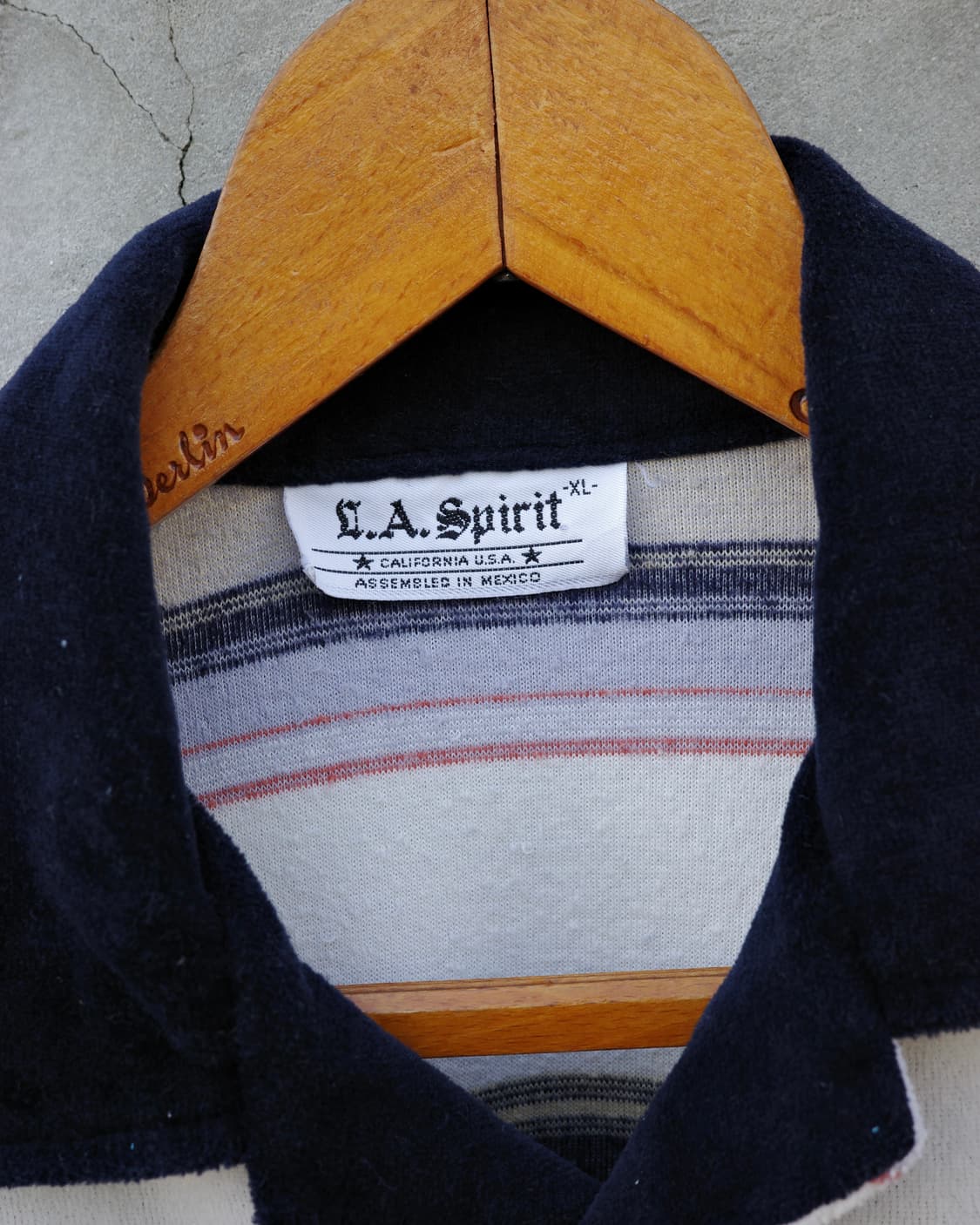 80‘s Velour 스트라이프 오픈카라 폴로셔츠 상품이미지3