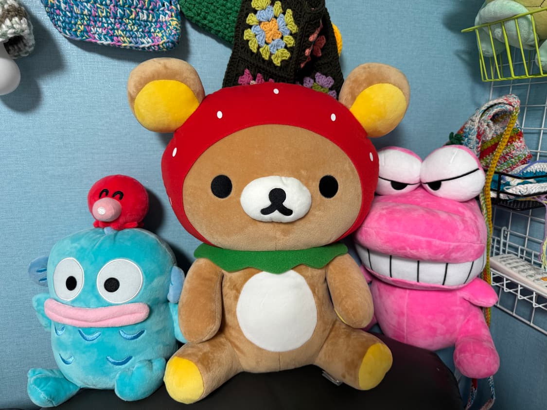 빈티지고전 대형 48cm 리락쿠마 딸기봉제인형 상태좋음 상품이미지2