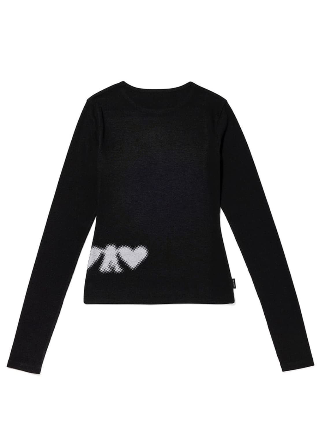 오픈와이와이 RIBBED YY HUG & HEART TOP (BLACK) 상품이미지2