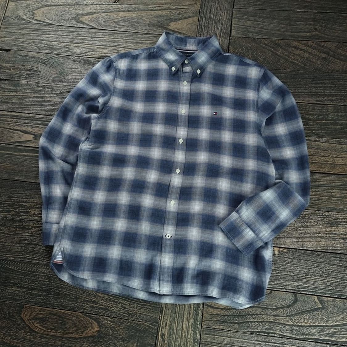 [타미힐피거] 타탄 로고 자수 체크 셔츠 M18603 상품이미지1