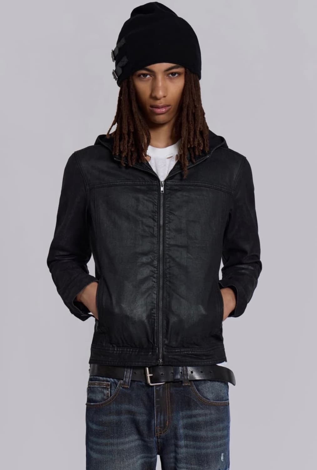 제이디드런던 베드락 왁스드 후디드 데님 자켓 m 상품이미지1