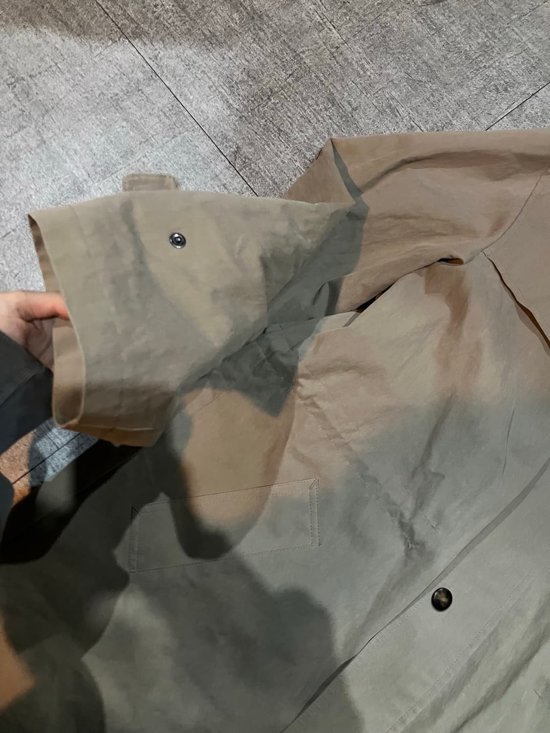 일본빈티지 올드스쿨아메카지 혁오풍 누빔 사파리트렌치코트 상품이미지2