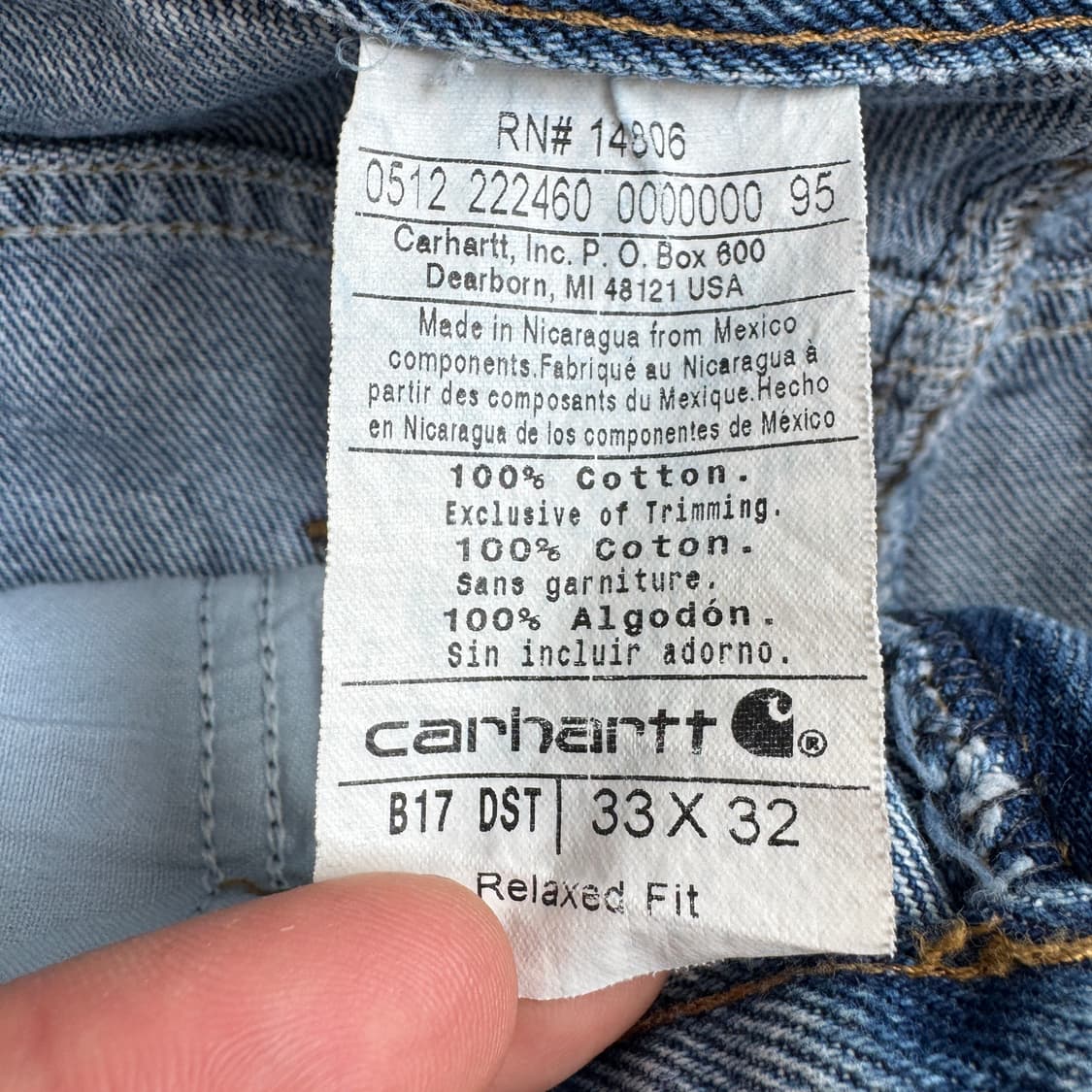 칼하트 OG 가죽패치 워크 데님팬츠 상품이미지9