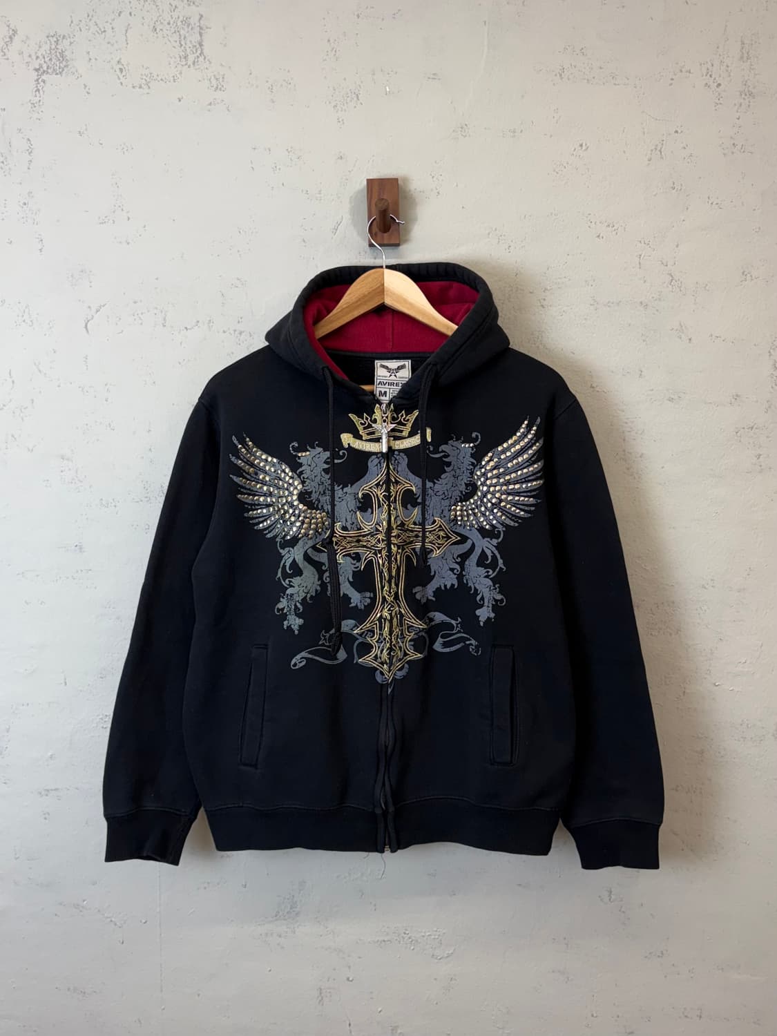 아비렉스 빈티지 크로스헤드 후드집업 블랙 상품이미지1