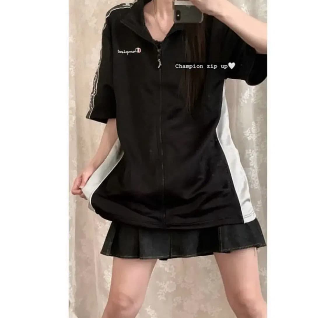 버터플라이 빈티지 챔피온 반팔 집업 져지 상품이미지1