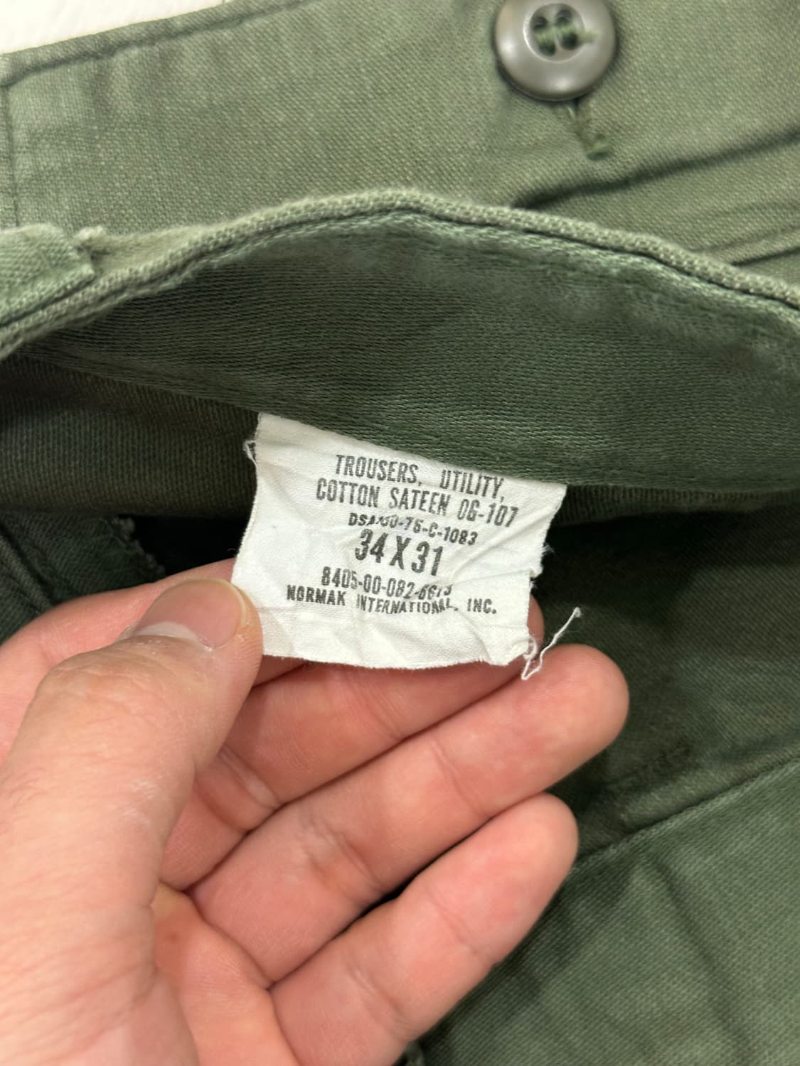 🇺🇸 70s USA ARMY 미군 퍼티그 팬츠 OG107 (~33) 상품이미지3