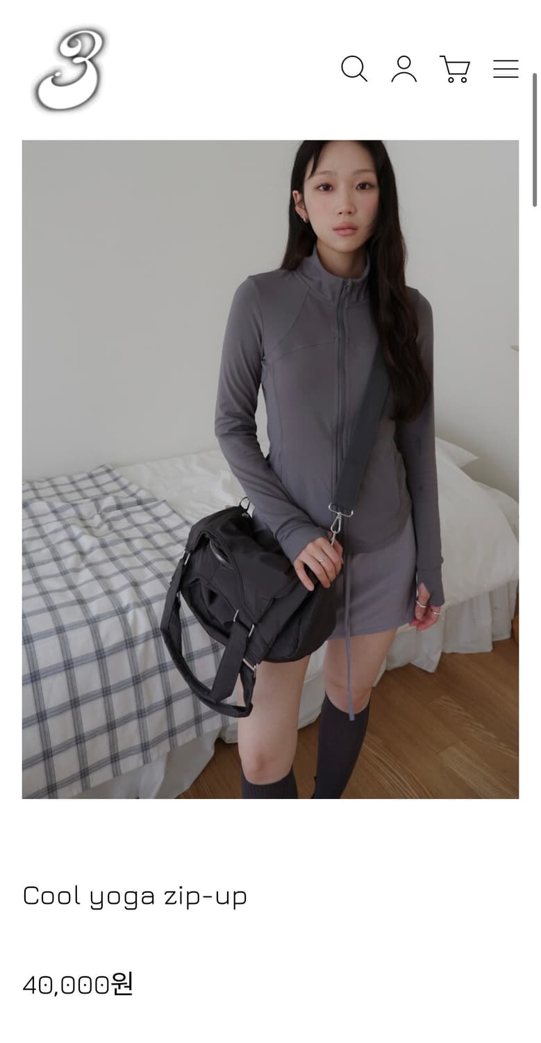 [b3shop] Cool yoga zip-up-차콜 상품이미지1