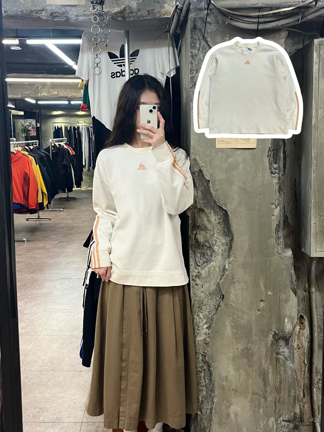 아디다스 맨투맨 아이보리 XS #csz2137 상품이미지1