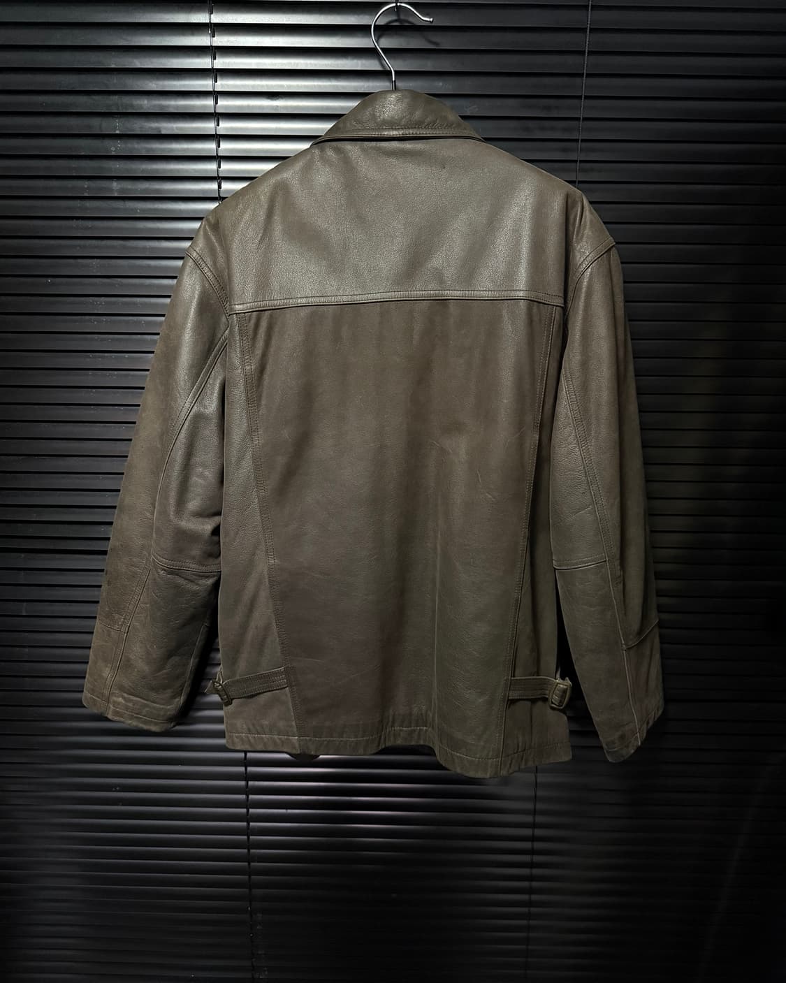 IVY HOUSE 소가죽 레더 바이커 라이더 브라운 집업 코치 자켓 봄버 상품이미지4