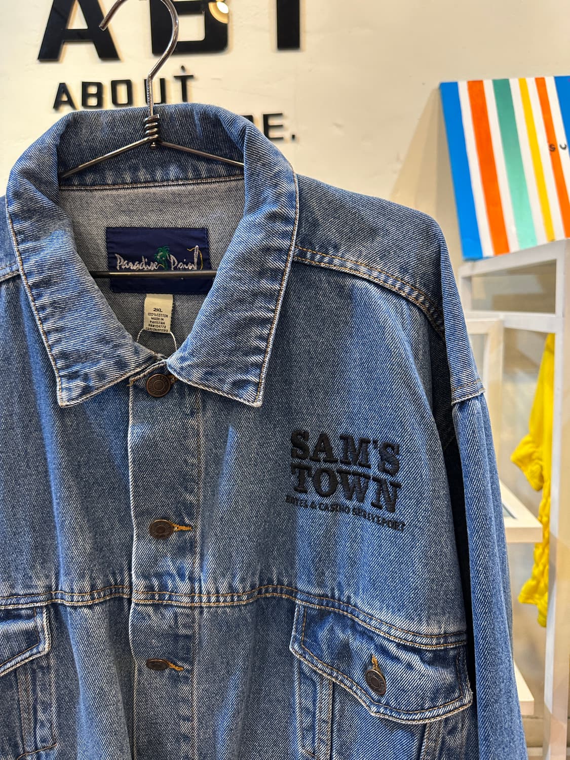90s 빈티지 샘스타운 라스베가스 오버핏 데님자켓 2XL 상품이미지2