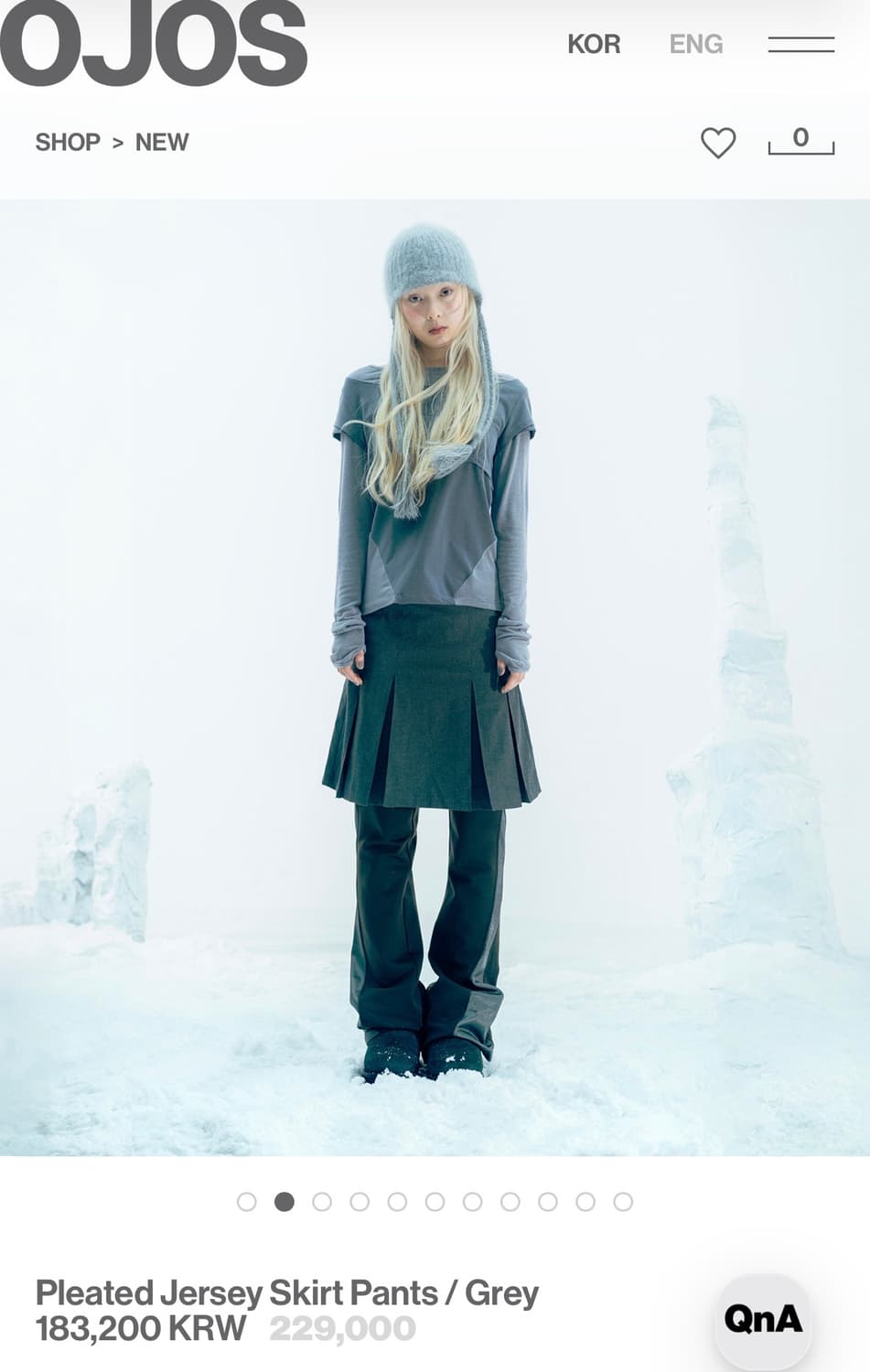 Ojos 오호스 플리티드 저지 스커트 팬츠 1size 상품이미지1