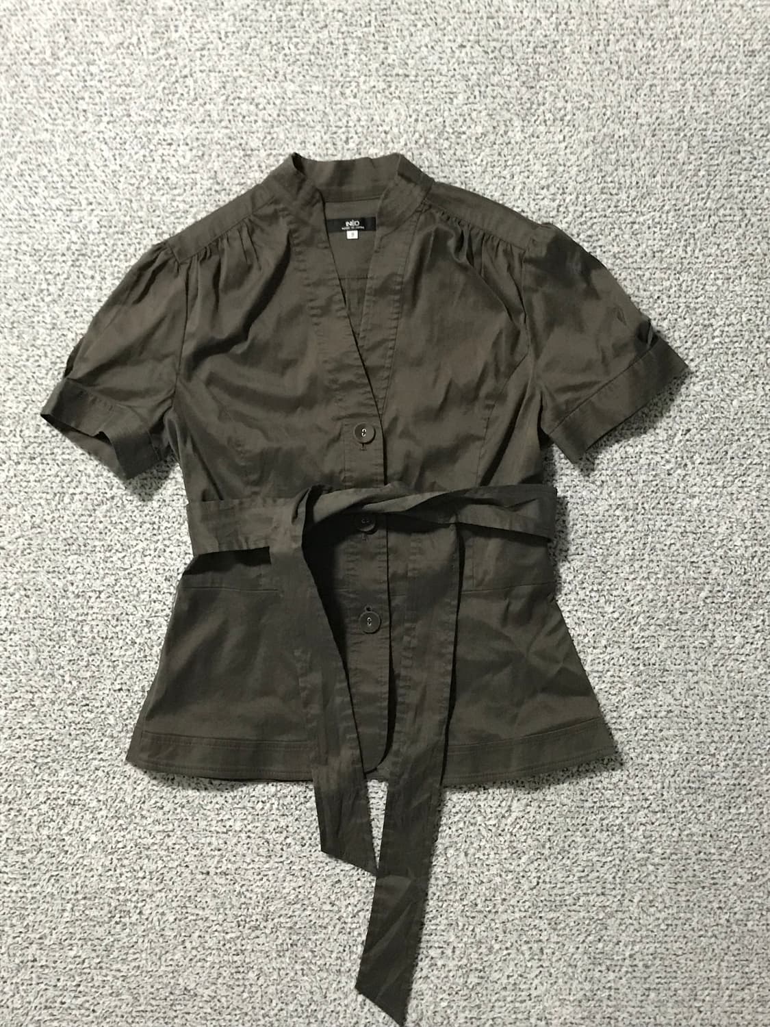 Vintage Olive Belted shirt 상품이미지1